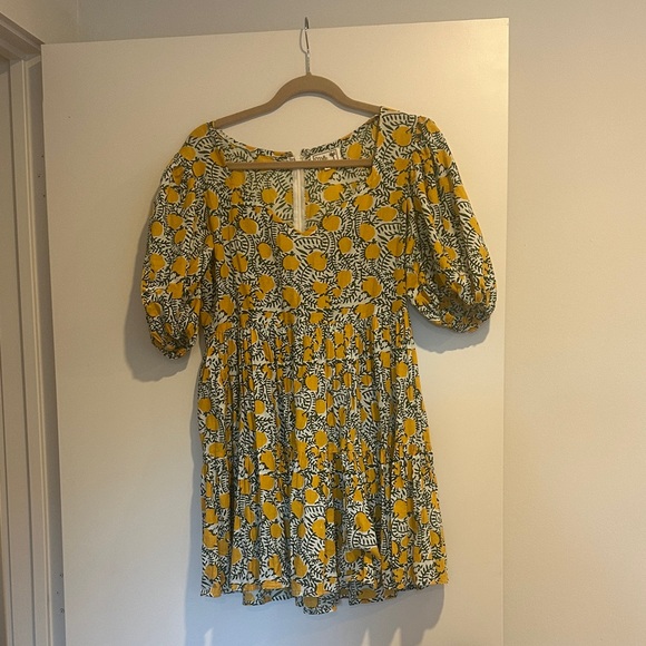 Yellow, white and green lemon dress - Picture 3 of 4